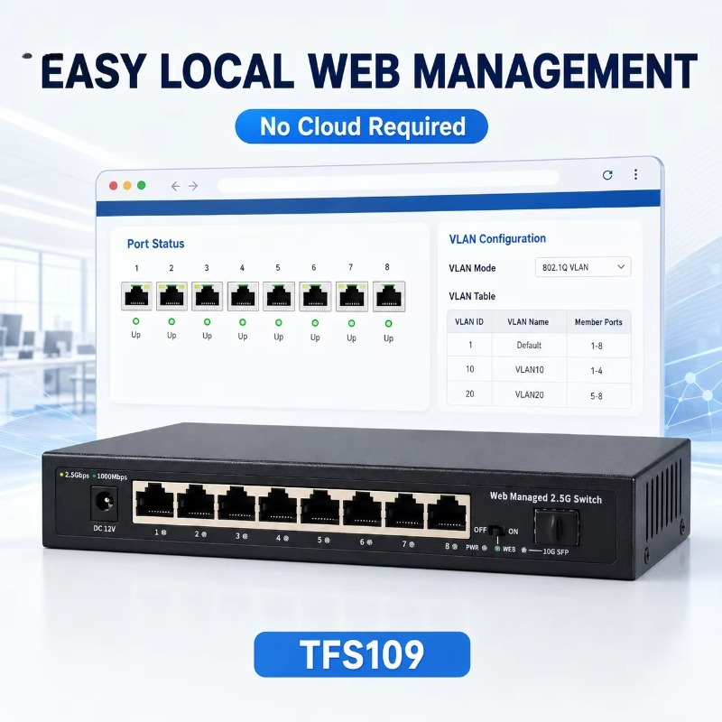Sfp+ 10G Managed Switch 8 Port - Conmutador gestionado de 8 puertos y
