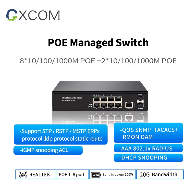 Switch PoE de 8, 16, 24, 48 pu - Managed Gigabit Poe Switch 8 Port 802.3At reseña y precio